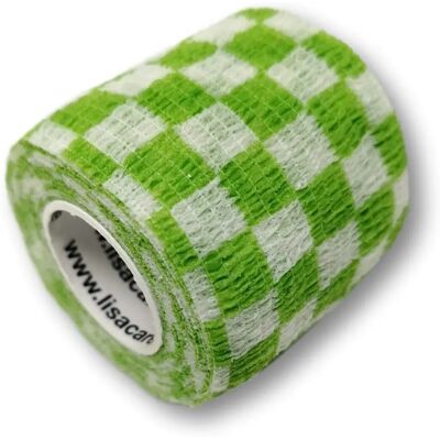 LisaCare Benda autoadesiva 5cm - verde a scacchiera - 2 pz - adhesive bandage LisaCare Benda autoadesiva 5cm - verde a scacchiera - 2 pz - adhesive bandage