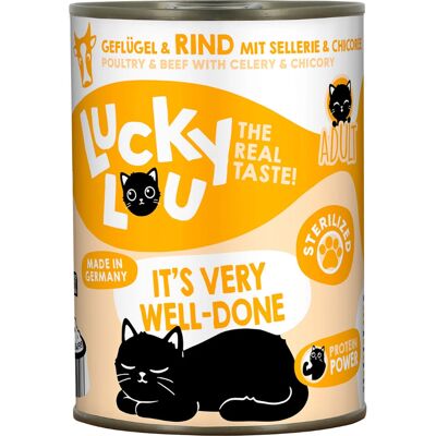 Lucky Lou - Modèle 6x400g/24x400g - Nourriture humide pour chats Lucky Lou - Modèle 6x400g/24x400g - Nourriture humide pour chats