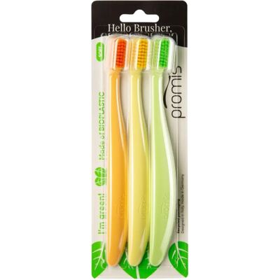 Promis Umweltfreundliche Bioplastik-Zahnbürste - Kleine Dichte Kopf Promis Umweltfreundliche Bioplastik-Zahnbürste - Kleine Dichte Kopf