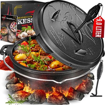 KESSER Gusseisen Dutch Oven Set - 9L BBQ Mehrzwecktopf KESSER Gusseisen Dutch Oven Set - 9L BBQ Mehrzwecktopf