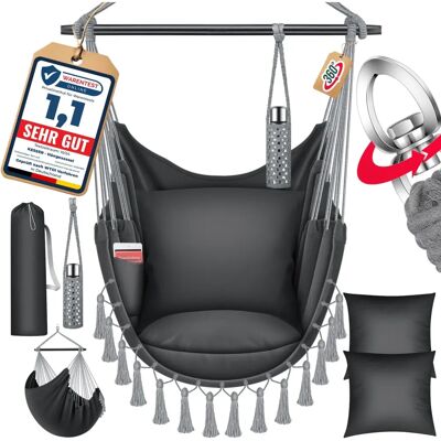 Sedia sospesa KESSER - Supporta 150kg, Cuscini, Porta bevande Sedia sospesa KESSER - Supporta 150kg, Cuscini, Porta bevande