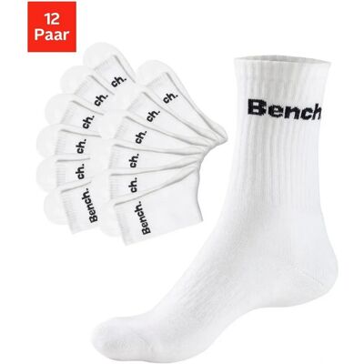 BENCH. Tennissocken - Weiß - Unifarben - Elastisch - Gepolstert BENCH. Tennissocken - Weiß - Unifarben - Elastisch - Gepolstert