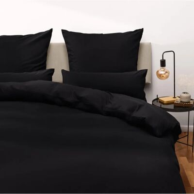 Conjunto de Roupa de Cama Blumtal - Microfibra Preta - 240x220 cm + 2 Fronhas Conjunto de Roupa de Cama Blumtal - Microfibra Preta - 240x220 cm + 2 Fronhas