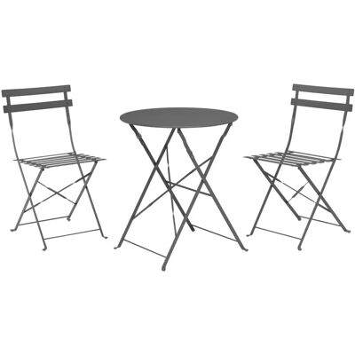 Spetebo - Ensemble bistro en métal 3 pièces anthracite - Mobilier de jardin - Publicité Spetebo - Ensemble bistro en métal 3 pièces anthracite - Mobilier de jardin - Publicité