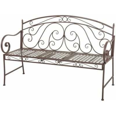 SPETEBO - Metall Gartenbank - Braun - Gartenbank mit Tisch SPETEBO - Metall Gartenbank - Braun - Gartenbank mit Tisch