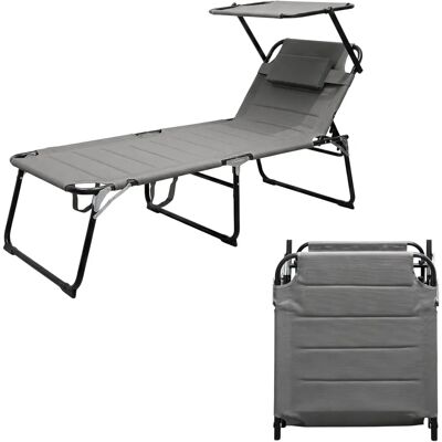 SPETEBO - Tumbona XXL - Grau - Sun Lounger SPETEBO - Tumbona XXL - Grau - Sun Lounger