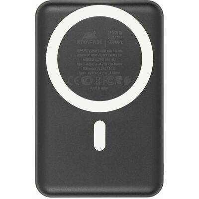 Powerbank Rivacase VA2604 - Draadloos, 10000mAh, MagSafe, Zwart Powerbank Rivacase VA2604 - Draadloos, 10000mAh, MagSafe, Zwart