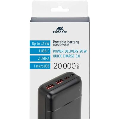 Power Bank Rivacase VA2102 - 20000 mAh - Batterie externe - Publicité Power Bank Rivacase VA2102 - 20000 mAh - Batterie externe - Publicité