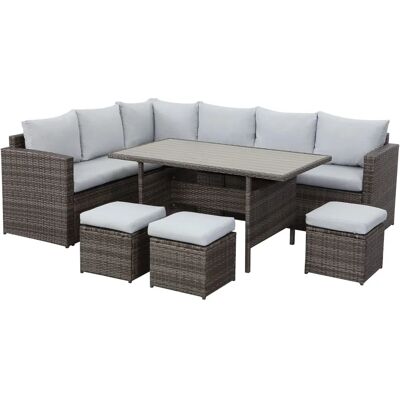 MeXo - 9546 - Grau - Polyrattan - Gartenmöbelset MeXo - 9546 - Grau - Polyrattan - Gartenmöbelset