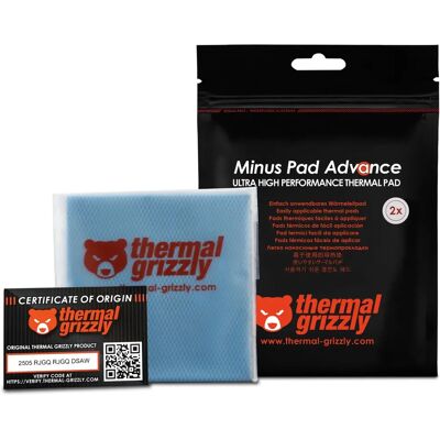 Thermal Grizzly Minus Pad Advance - 100x100x1,5mm 2 stk - Termisk pude Thermal Grizzly Minus Pad Advance - 100x100x1,5mm 2 stk - Termisk pude