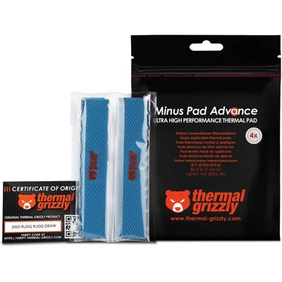 Thermal Grizzly Minus Pad Advance - 120x20x3mm - 4 Stück - Wärmeleitpad Thermal Grizzly Minus Pad Advance - 120x20x3mm - 4 Stück - Wärmeleitpad
