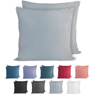 Housses d'oreiller en Jersey de Coton Komfortec - 2pcs - 60x60cm - Gris - Publicité Housses d'oreiller en Jersey de Coton Komfortec - 2pcs - 60x60cm - Gris - Publicité