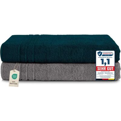 Serviettes de Sauna en Coton Komfortec - 80x200 cm, Douces & Anti-sèches Serviettes de Sauna en Coton Komfortec - 80x200 cm, Douces & Anti-sèches