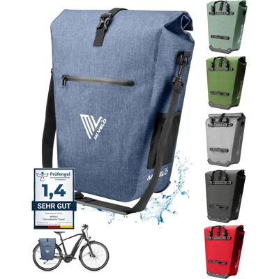 Mivelo Bleu jean 25L Sac à vélo 2-en-1 étanche - Publicité Mivelo Bleu jean 25L Sac à vélo 2-en-1 étanche - Publicité