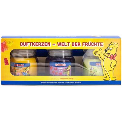 Haribo Soy Candle Set - Fruity Scents - 3x 85g Haribo Soy Candle Set - Fruity Scents - 3x 85g