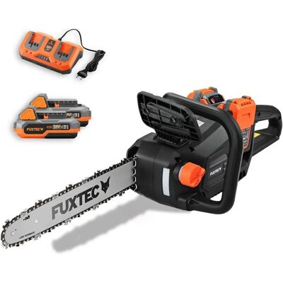 FUXTEC FX-E2KSSET Tronçonneuse à batterie - 35cm - Légère - Publicité FUXTEC FX-E2KSSET Tronçonneuse à batterie - 35cm - Légère - Publicité
