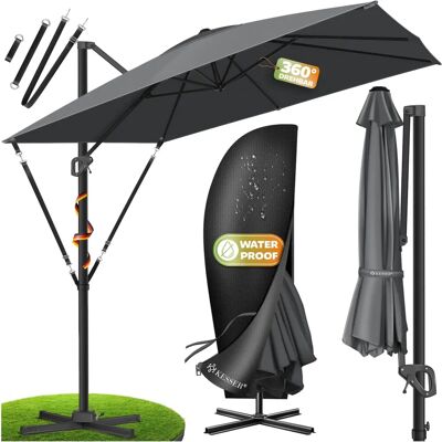 Parasol carré KESSER - rotation à 360°, résistant aux UV, avec housse - Publicité Parasol carré KESSER - rotation à 360°, résistant aux UV, avec housse - Publicité