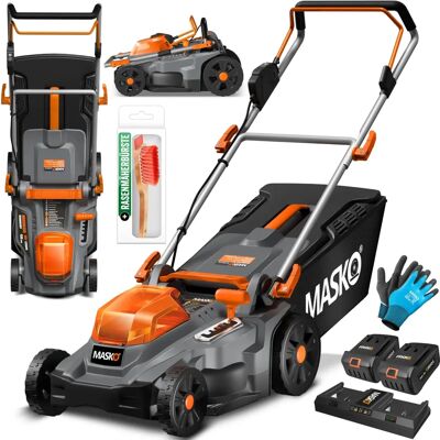 MASKO Cortacésped de batería duradera - 36V, 2x 4Ah Li-ion, Ajustable, Sin cables MASKO Cortacésped de batería duradera - 36V, 2x 4Ah Li-ion, Ajustable, Sin cables
