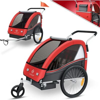 Rimorchio per bambini KESSER - 2 in 1 Jogger & Portabiciclette - Cintura di Sicurezza Rimorchio per bambini KESSER - 2 in 1 Jogger & Portabiciclette - Cintura di Sicurezza