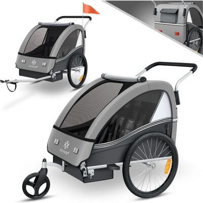 Rimorchio per bambini KESSER - 2 in 1 Jogger e Carrozzina - Cintura di sicurezza 5 punti Rimorchio per bambini KESSER - 2 in 1 Jogger e Carrozzina - Cintura di sicurezza 5 punti