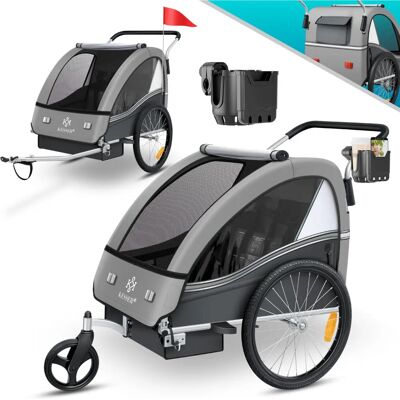 Remorque pour enfants KESSER - 2 en 1 Jogger et Poussette - Ceinture de sécurité 5 points - Publicité Remorque pour enfants KESSER - 2 en 1 Jogger et Poussette - Ceinture de sécurité 5 points - Publicité