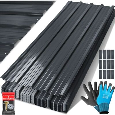 KESSER 12 x Lastre in acciaio zincato - 129cm x 45cm - Resistente alle intemperie KESSER 12 x Lastre in acciaio zincato - 129cm x 45cm - Resistente alle intemperie