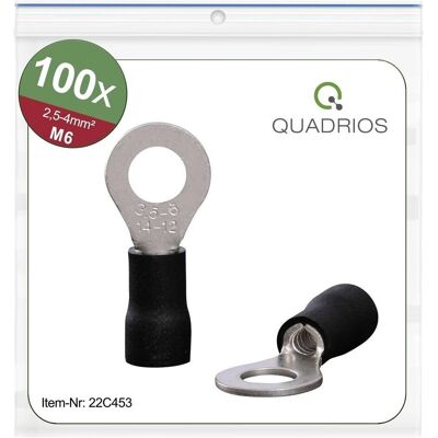 Quadrios 22C453 Ring Terminal - Max 4.0mm², 6.5mm Hole - Black Quadrios 22C453 Ring Terminal - Max 4.0mm², 6.5mm Hole - Black
