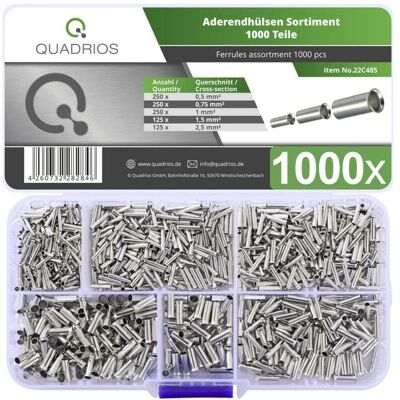 Quadrios 22C485 Uninsulated Wire Ferrules Set - 1000 Pieces Quadrios 22C485 Uninsulated Wire Ferrules Set - 1000 Pieces