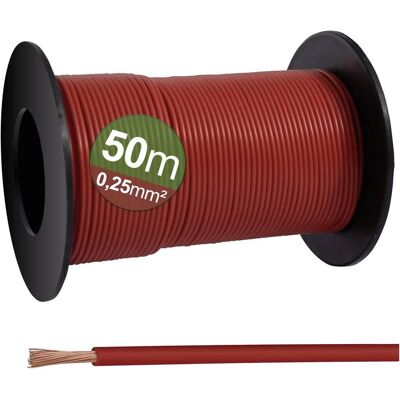 Quadrios 23CW022 Cable de cobre - Rojo, 50 m, 0,25 mm² Quadrios 23CW022 Cable de cobre - Rojo, 50 m, 0,25 mm²