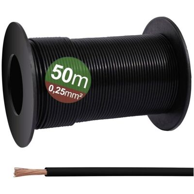 QUADRIOS QUAD 23CW023 - Copper Wire, 0.25 mm², Black, 50 m QUADRIOS QUAD 23CW023 - Copper Wire, 0.25 mm², Black, 50 m