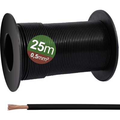 Quadrios 23CW025 Copper Wire - 0.5mm², Black, 25m - Wire Quadrios 23CW025 Copper Wire - 0.5mm², Black, 25m - Wire
