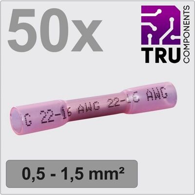 TRU COMPONENTS TC-12888400 Rote Kabelverbinder - Vollisoliert - 50 Stück TRU COMPONENTS TC-12888400 Rote Kabelverbinder - Vollisoliert - 50 Stück
