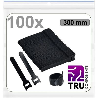 TRU COMPONENTS T24CA098 Svarta kabelbindare - 300 mm x 14 mm - Hållbart polyamid TRU COMPONENTS T24CA098 Svarta kabelbindare - 300 mm x 14 mm - Hållbart polyamid