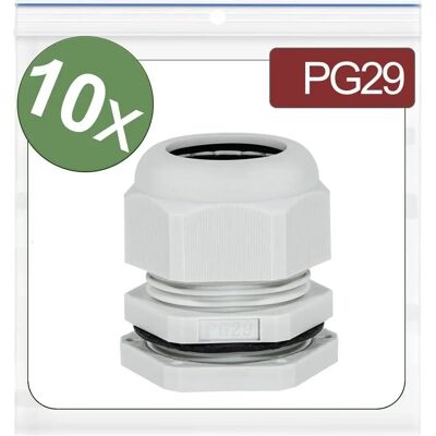 Quadrios 24CA399 Polyamid Grå PG29 Kabelgennemføringer - 10 stk Quadrios 24CA399 Polyamid Grå PG29 Kabelgennemføringer - 10 stk
