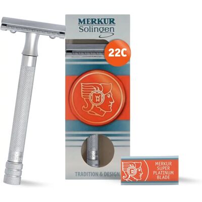 Merkur Sikkerhetsbarberhøvel med Lang Håndtak og Lukket Kam - Barberhøvel Merkur Sikkerhetsbarberhøvel med Lang Håndtak og Lukket Kam - Barberhøvel