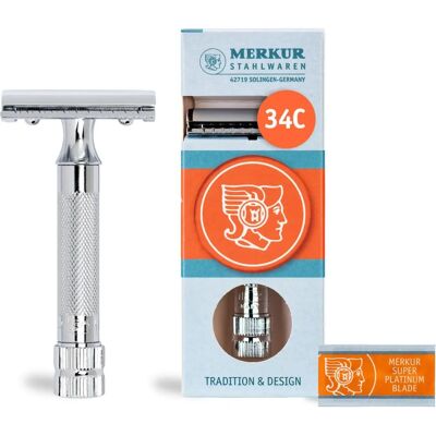 Merkur 34C Safety Razor - Klassisk To-Delig Barberhøvel Merkur 34C Safety Razor - Klassisk To-Delig Barberhøvel