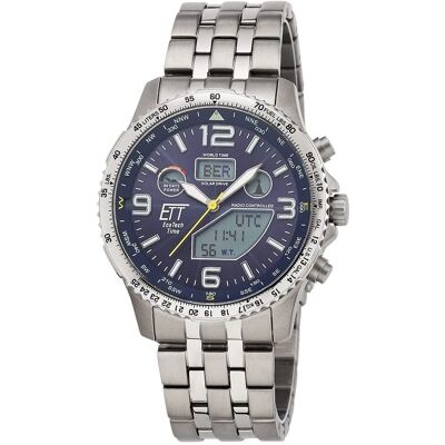 ETT Eco Tech Time Silber Titanium EGT-11575-31M Herrenuhr Solar Funkuhr ETT Eco Tech Time Silber Titanium EGT-11575-31M Herrenuhr Solar Funkuhr