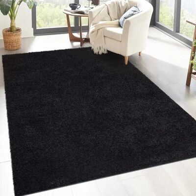 Carpet City City Shaggy Teppich - 200x290cm Schwarz - Flauschiger Langflor Carpet City City Shaggy Teppich - 200x290cm Schwarz - Flauschiger Langflor