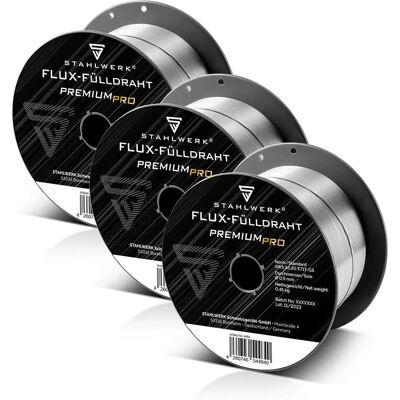 STAHLWERK E71T-GS Flux-Schweißdraht Set - 3 Stück, 0,9 mm STAHLWERK E71T-GS Flux-Schweißdraht Set - 3 Stück, 0,9 mm