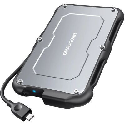 GRAUGEAR G-2502-C-10G Storage Drive Enclosure - Shockproof, Splash, USB-C GRAUGEAR G-2502-C-10G Storage Drive Enclosure - Shockproof, Splash, USB-C