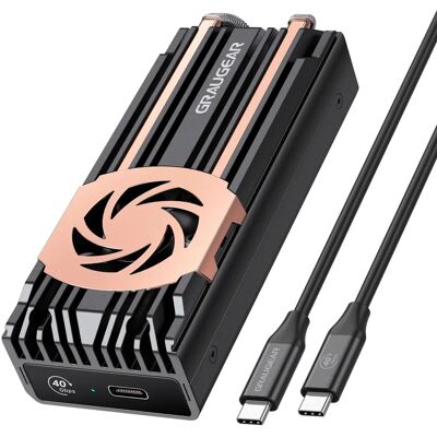 Carcaça USB 4.0 GRAUGEAR para M.2 2280 PCIe Gen4x4 NVMe SSD Carcaça USB 4.0 GRAUGEAR para M.2 2280 PCIe Gen4x4 NVMe SSD