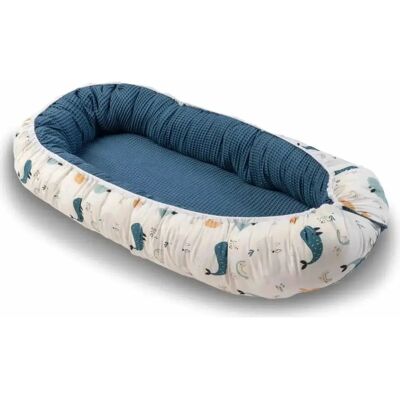 ULLENBOOM Baby Schlafpositioner - Baumwolle, Blau - 55x95cm ULLENBOOM Baby Schlafpositioner - Baumwolle, Blau - 55x95cm