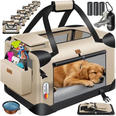 LOVPET Caja de Transporte para Mascotas - Plegable, Ventilada, Ligera LOVPET Caja de Transporte para Mascotas - Plegable, Ventilada, Ligera