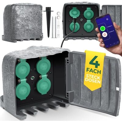Multipresa da giardino KESSER con controllo WiFi - 4 prese - Esterno Multipresa da giardino KESSER con controllo WiFi - 4 prese - Esterno