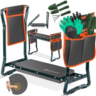 KESSER Gartenkniebank - 2-in-1, Klappbar, mit Werkzeugtaschen KESSER Gartenkniebank - 2-in-1, Klappbar, mit Werkzeugtaschen