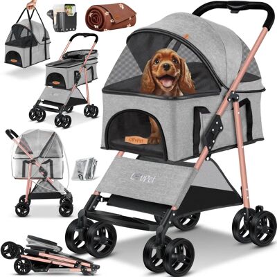 LOVPET Poussette pour chiens 20kg - 2en1, pliable, avec fenêtres - Publicité LOVPET Poussette pour chiens 20kg - 2en1, pliable, avec fenêtres - Publicité