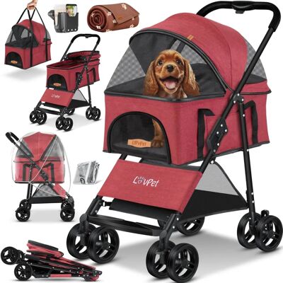 LOVPET Poussette pour chiens 2 en 1 - Boîte de transport - Poussette pliante pour animaux - Jusqu'à 20kg - Publicité LOVPET Poussette pour chiens 2 en 1 - Boîte de transport - Poussette pliante pour animaux - Jusqu'à 20kg - Publicité