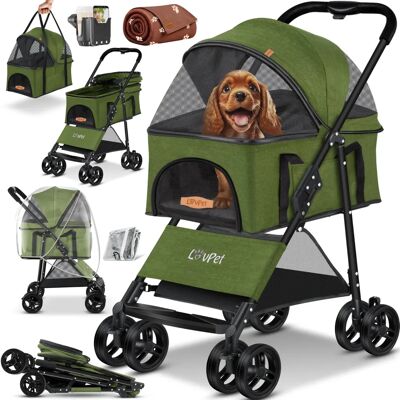 LOVPET Poussette pour chiens 2-en-1 Pliante - Publicité LOVPET Poussette pour chiens 2-en-1 Pliante - Publicité
