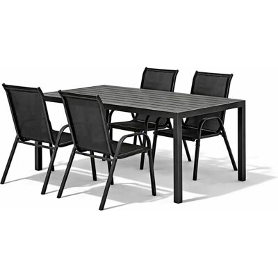 Mojawo - Gartengarnitur 5-tlg 180x90 Aluminium - Anthrazit - Garten-Tisch-Set Mojawo - Gartengarnitur 5-tlg 180x90 Aluminium - Anthrazit - Garten-Tisch-Set