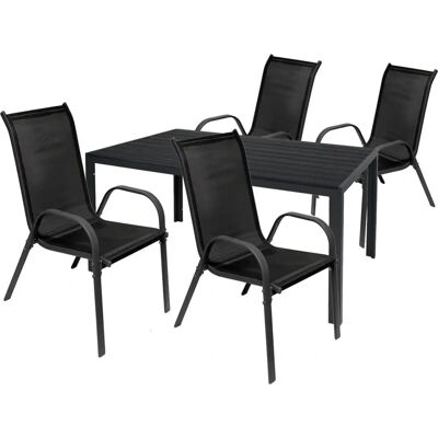 Mojawo - 5-tlg 150x80cm NON Wood - Aluminiumrahmen Anthrazit - Gartenset Mojawo - 5-tlg 150x80cm NON Wood - Aluminiumrahmen Anthrazit - Gartenset